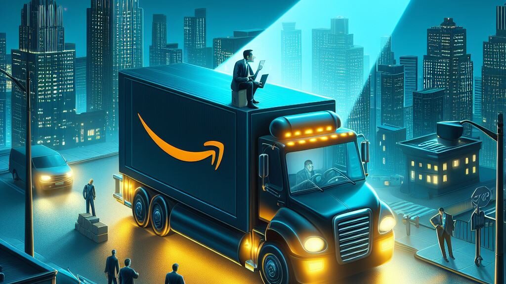 Amazon DSP consultant standing on delivery van promoting Verizon $10 BYOD plan
